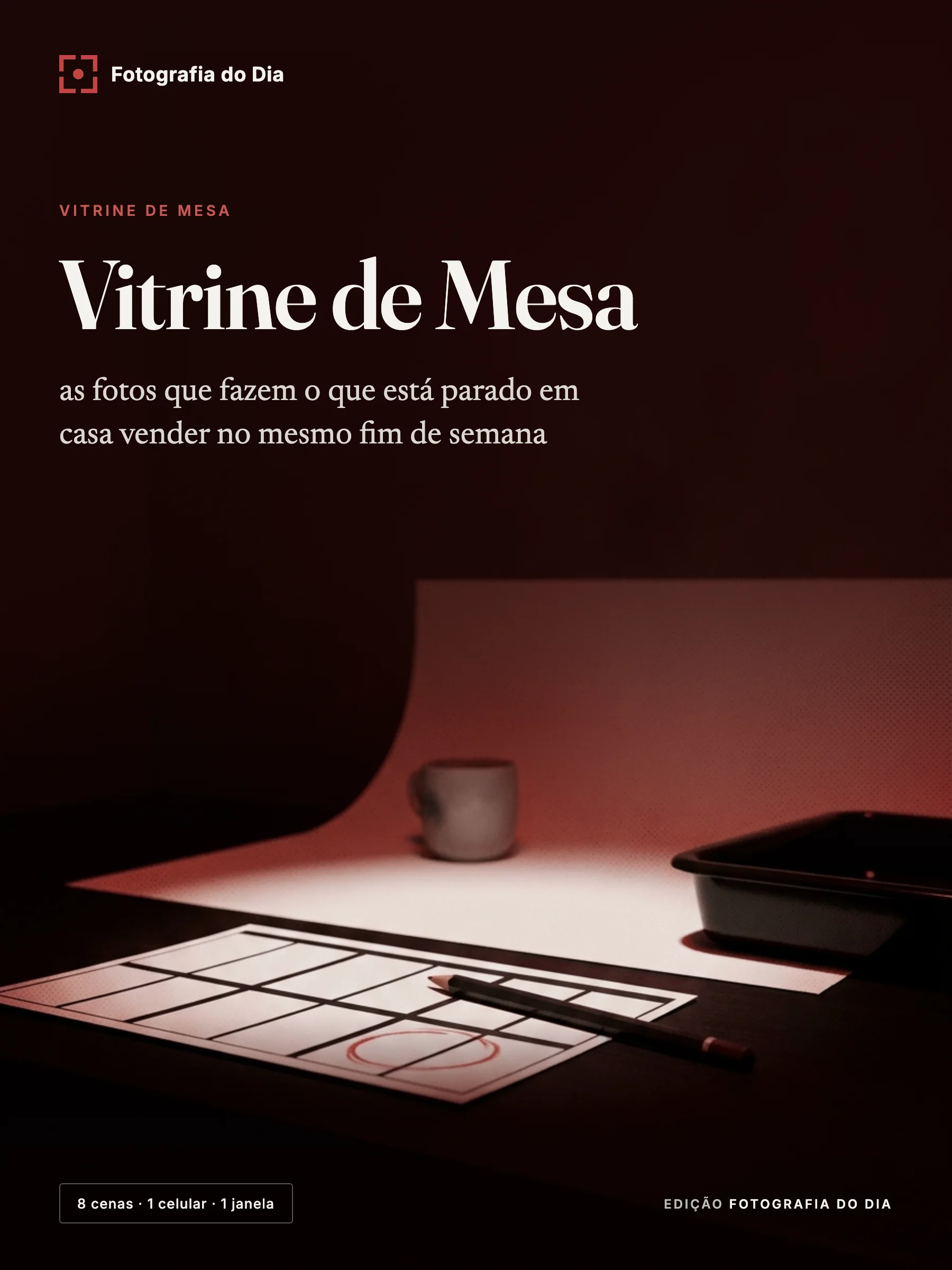Capa do guia Vitrine de Mesa, da Fotografia do Dia
